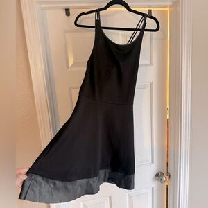 Black dress with leather detail